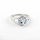 Amazing !!Blue Topaz 925 Sterling Silver Rhodium Plated Ring Party Wear Jewelry