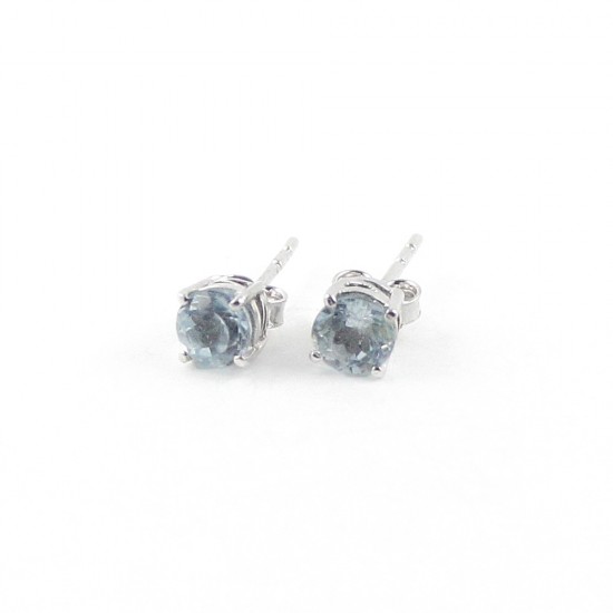 Blue Topaz Rhodium Plated 925 Sterling Silver Earring Jewelry