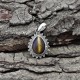 Natural Brown Tiger Eye 925 Sterling Solid Silver Pendant Jewelry
