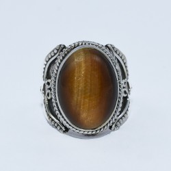 Brown Tiger Eye Handmade 925 Sterling Silver Ring Wholesale Jewelry For Her