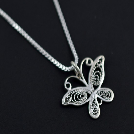 Butterfly Charms Pendant Jewelry 925 Sterling Plain Silver Jewelry Wholesale Silver Jewelry Exporter