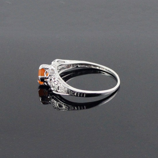 Exclusive Silver Ring !! Carnelian 925 Sterling Silver Rhodium Plated Ring