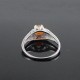 Carnelian Rhodium Plated 925 Sterling Silver Ring