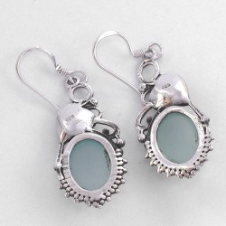 Chalcedony Drops Earring Handmade Silver Jewellery 925 Sterling Silver Hook Earring Women Jewellery