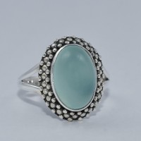 Chalcedony Ring 925 Sterling Silver Handmade Boho Ring Birthstone Ring Silver Jewelry