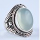 Natural Chalcedony Ring 925 Sterling Silver Oxidized Silver Ring Boho Ring Wholesale Silver Jewelry