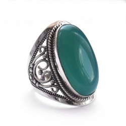 Fantastic !! Green Onyx 925 Sterling Silver Handmade Ring
