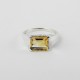 Charming !! Citrine 925 Sterling Silver Rhodium Plated Ring Jewelry