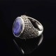 Natural Blue Corundum 925 Sterling Silver Women Handcrafted Boho Ring Jewelry Engagement Ring