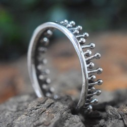 Crown Shape Band Ring Handmade Silver Ring 925 Sterling Silver Ring Wedding Band Ring Gift For Her