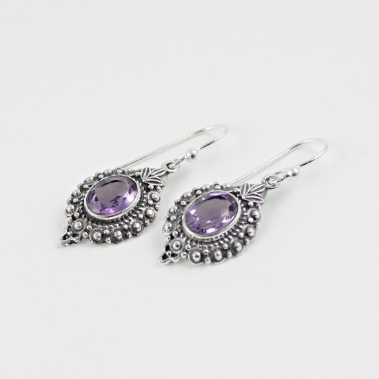 Amazing !! Silver Jewelry Earring Amethyst Gemstone Silver Jewelry Earring