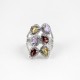 Delightful Multi Stone 925 Sterling Silver Rhodium Plated Ring Jewelry For Her