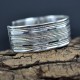 Designer Inspired Hammered Dinty Cuff Bangle 925 Sterling Plain Silver Jewelry