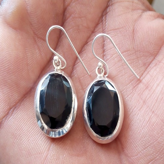 Drop Dangle Earring Black Onyx Earring Handmade 925 Sterling Silver Wholesale Silver Jewelry Exporter