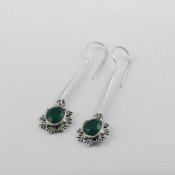 Green Onyx 925 Sterling Silver Danglers Earring Jewelry