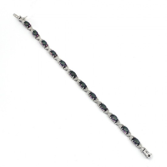 Magical Mystic Topaz 925 Sterling Silver Bracelet Jewelry Gift For Her