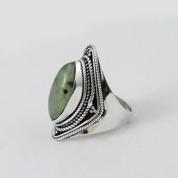Unique Design!! Prehnite 925 Sterling Silver Ring