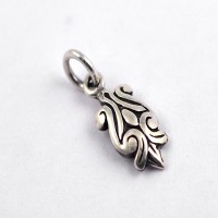 Engraved Setting 925 Sterling Plain Silver Pendant Jewelry Oxidized Silver Jewelry