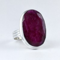 Fashionable Dyed Ruby Ring Handmade Solid 925 Sterling Silver Wholesale Silver Ring Jewelry