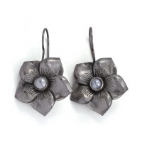 Amazing Beauty !! Freshwater Pearl 925 Sterling Silver Handmade Earring Flower Shape Jewelry