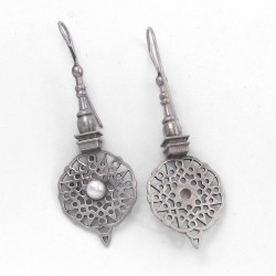 Freshwater Pearl Drop Dangle Earring 925 Sterling Silver Teardrop Earring Oxidized Jewelry