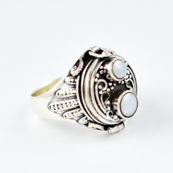 Freshwater Pearl Ring Handmade 925 Sterling Silver Poison Ring Oxidized Jewelry Boho Ring Jewelry