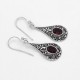 Garnet Drop Earrings Oxidized Earrings Gemstone And Silver Earrings 925 Sterling Silver Jewelry