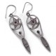 Garnet Glass Earring Oxidized Silver Earring Handmade 925 Sterling Silver Drop Earring Silver Jewelry