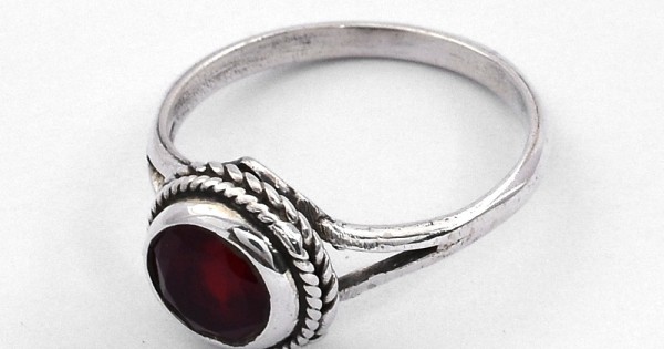 Details about    AAA Natural Garnet Gemstone 925 Sterling Silver Boho Ring For Christmas Gift
