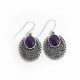 Genuine Amethyst 925 Sterling Silver Dangle Earring Birthstone Jewelry Gift For Her