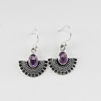 A Perfect Way !! Amethyst 925 Sterling Silver Earring