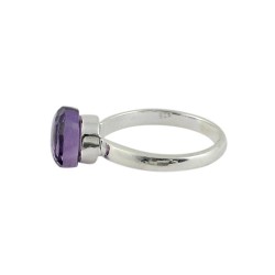 Square Shape Amethyst 925 Sterling Silver Ring