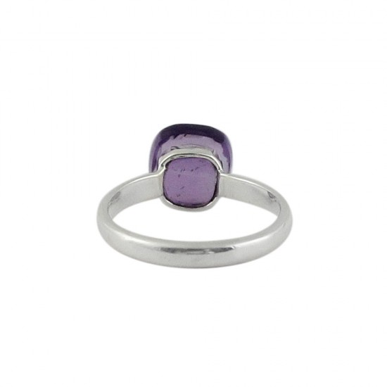 Square Shape Amethyst 925 Sterling Silver Ring
