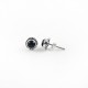 Genuine Black Onyx Round Shape 925 Sterling Silver Stud Earring