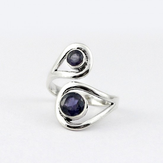 Genuine Blue Iolite 925 Sterling Silver Ring Friendship Ring Fine Silver Jewelry Gift For Her