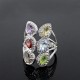 Genuine Multi Stone 925 Silver Rhodium Plated Ring Jewelry Gift For Her