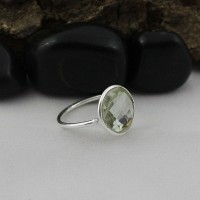 Luxury !! Green Amethyst 925 Sterling Silver Ring