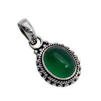 Green Onyx 925 Sterling Silver Boho Pendant Jewelry Indian Silver Jewelry