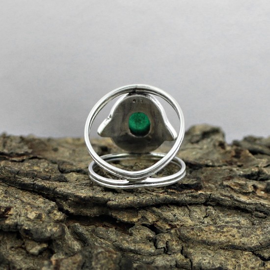 Green Onyx Oval Shape 925 Sterling Silver Ring Handmade Jewelry