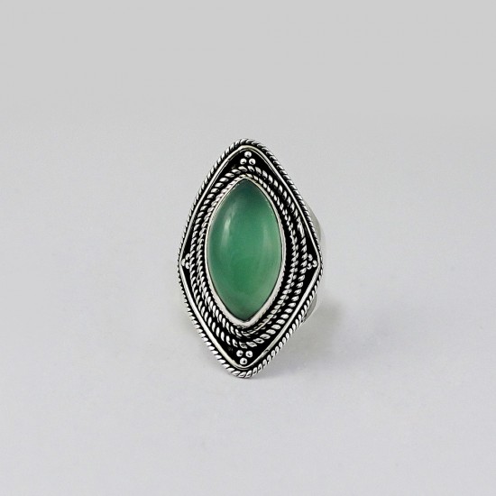 Green Onyx 925 Sterling Silver Handmade Ring Jewelry For Her