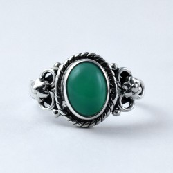 Green Onyx Boho Ring Oxidized Silver Jewelry 925 Sterling Silver Handmade Silver Ring Jewelry
