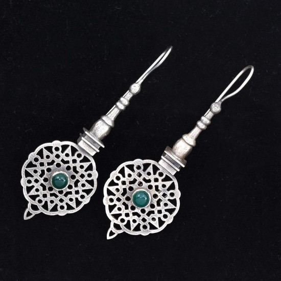 Green Onyx Earring 925 Sterling Silver Drop Dangle Earring Teardrop Earring Oxidized Silver Jewellery For Her