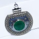 Green Onyx Pendant 925 Sterling Silver Handmade Jewelry Exporter Oxidized Silver Jewelry