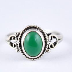 Green Onyx Ring Handmade Solid 925 Sterling Silver Ring Oval Faceted Gemstone Ring Jewelry