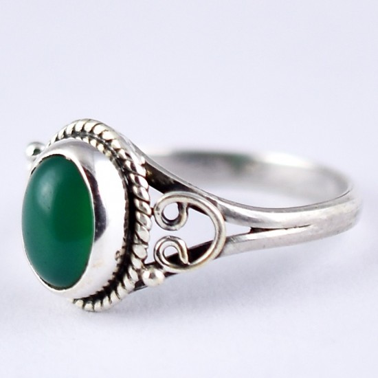 Green Onyx Ring Handmade Solid 925 Sterling Silver Ring Oval Faceted Gemstone Ring Jewelry