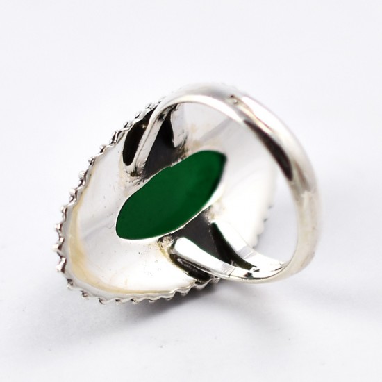 Green Onyx Ring Marquise Shape Handmade 925 Sterling Silver Ethnic Design Silver Ring Jewelry