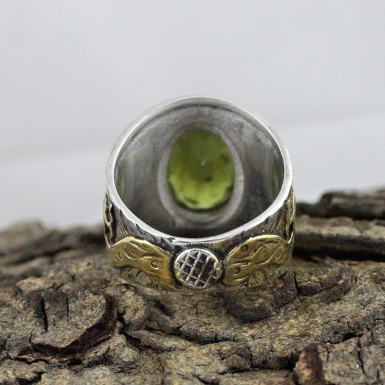 Amazing Silver Ring !! Prehnite Silver Ring Green Color Handmade Silver Ring