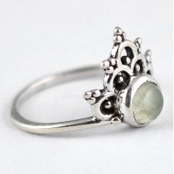 Green Prehnite Ring 925 Sterling Silver Boho Ring Wedding Band Handmade Silver Ring Jewellery