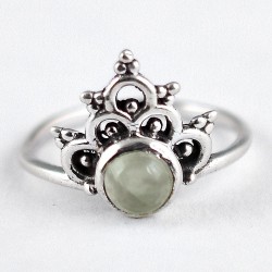 Green Prehnite Ring 925 Sterling Silver Boho Ring Wedding Band Handmade Silver Ring Jewellery