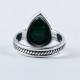 Dyed Emerald Pear Shape Gemstone Ring 925 Sterling Silver Engagement Ring Promises Ring Women Jewellery